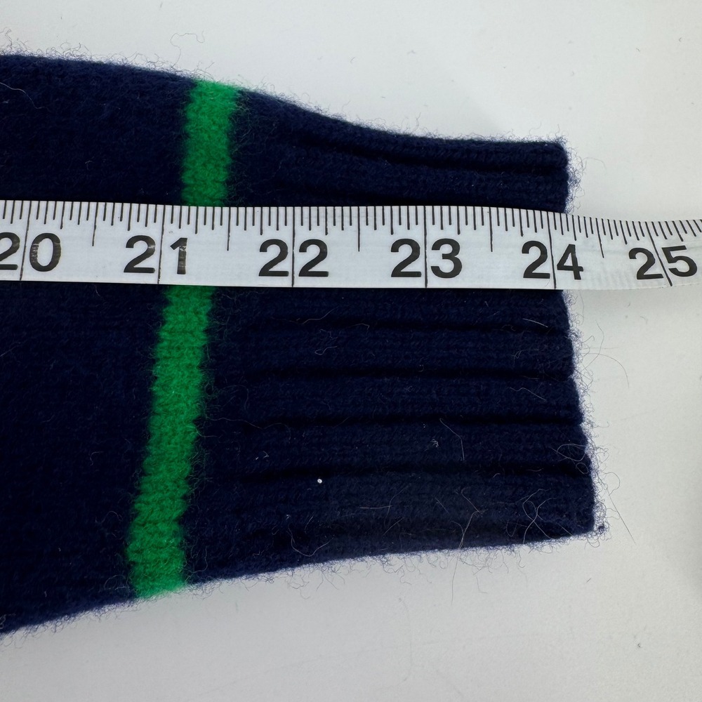 Polo Ralph Lauren Sweater Womens Large Navy Blue Striped 100% Lambswool Crewneck - Picture 4 of 9